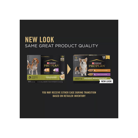 Purina Pro Plan Weight Management Variety Pack Adult Dog Wet Food - Chicken & Turkey, 13 oz, 12 Ct