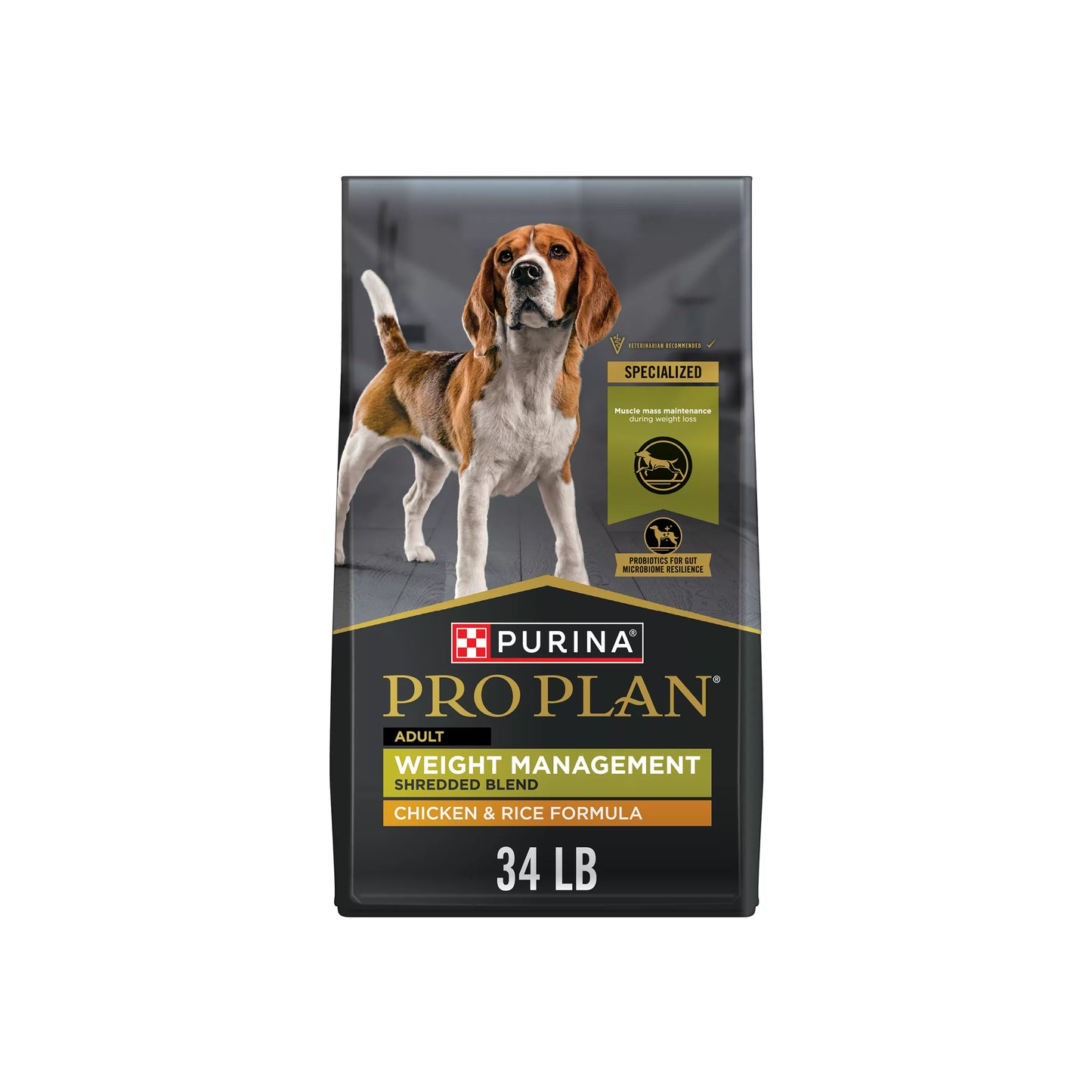 Purina Pro Plan Weight Management Shredded Blend Adult Dry Dog Food - Chicken & Rice