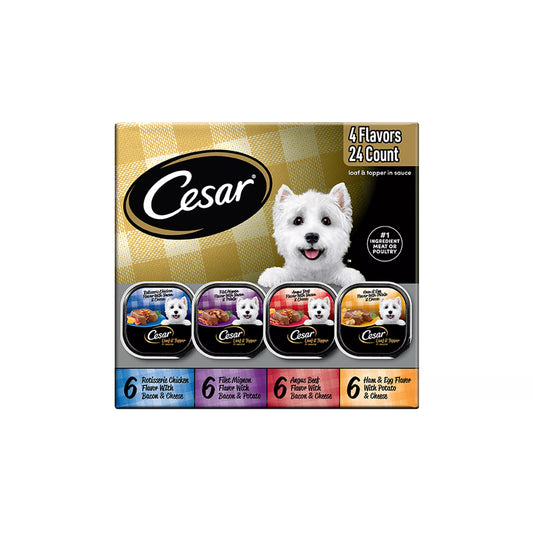 Cesar® Classics Adult Wet Dog Food - Loaf & Topper, 24 Count