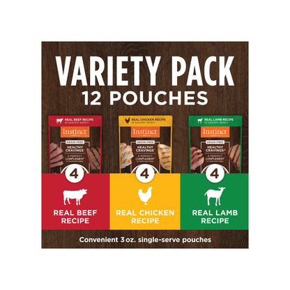 Instinct® Healthy Cravings All Life Stage Dog Food Topper - Beef/Chicken/Lamb Variety Pack, 12 Count