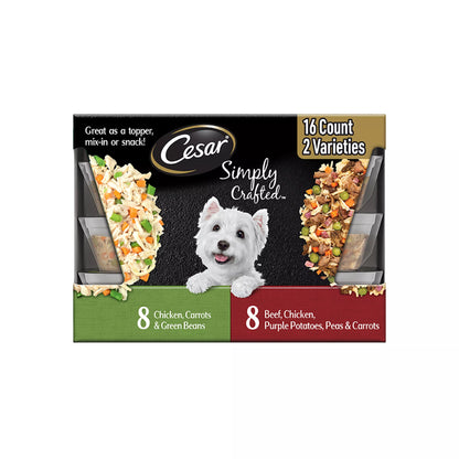 Cesar® Simply Crafted All Life Stage Wet Dog Food & Meal Topper - Grain Free, Variety Pack, 16 Count