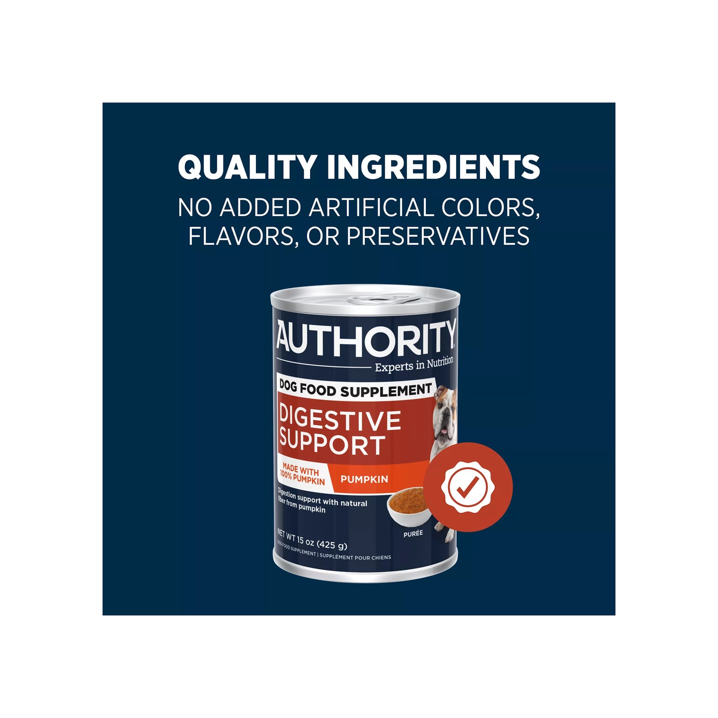 Authority® Digestive Support All Life Stages Wet Dog Food Supplement Topper - Pumpkin, 15 oz