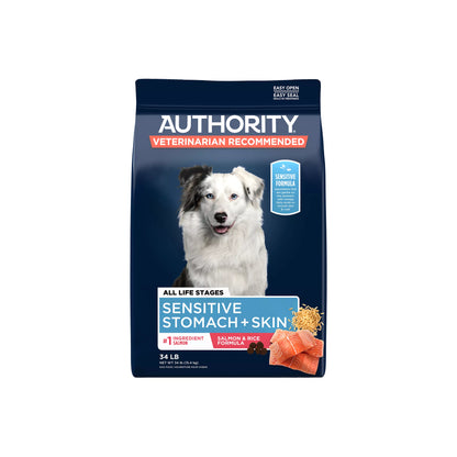 Authority® Sensitive Stomach & Skin All Life Stages Dry Dog Food - Salmon & Rice