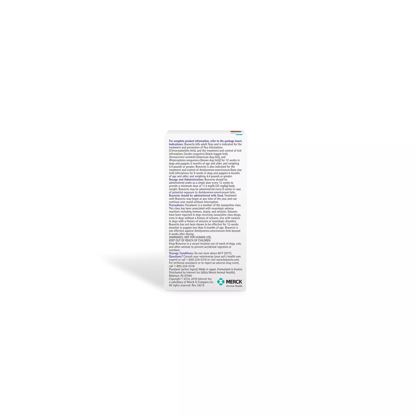 Bravecto Chews 44-88 lbs Blue, 1000 mg 1 chewable, 12 weeks acting