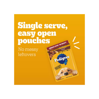 PEDIGREE Choice Cuts in Gravy Adult Wet Dog Food - 3.5 Oz.,48 Count, Variety Pack