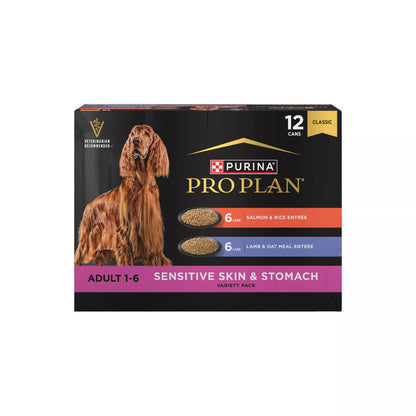 Purina® Pro Plan Sensitive Skin & Stomach Adult Wet Dog Food - Pate, Variety Pack, 13 Oz, 12 Count