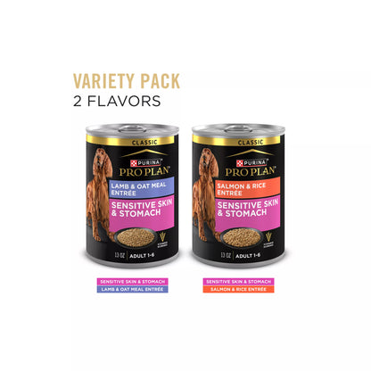 Purina® Pro Plan Sensitive Skin & Stomach Adult Wet Dog Food - Pate, Variety Pack, 13 Oz, 12 Count