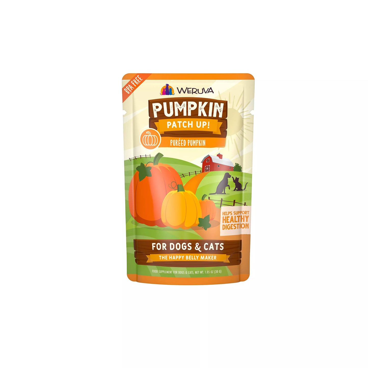 Weruva Pumpkin Patch Up! Supplement for Cats and Dogs - Digestive Support, Pureed Pumpkin, 1.05 OZ
