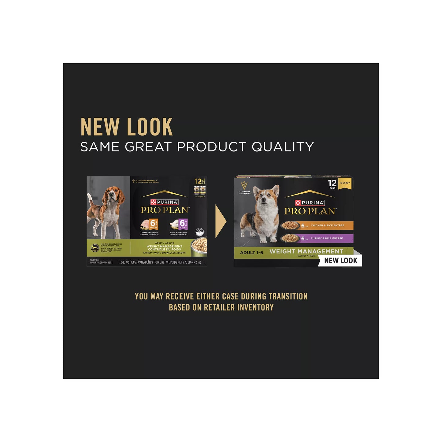 Purina Pro Plan Weight Management Variety Pack Adult Dog Wet Food - Chicken & Turkey, 13 oz, 12 Ct