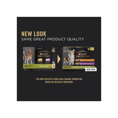 Purina Pro Plan Weight Management Variety Pack Adult Dog Wet Food - Chicken & Turkey, 13 oz, 12 Ct