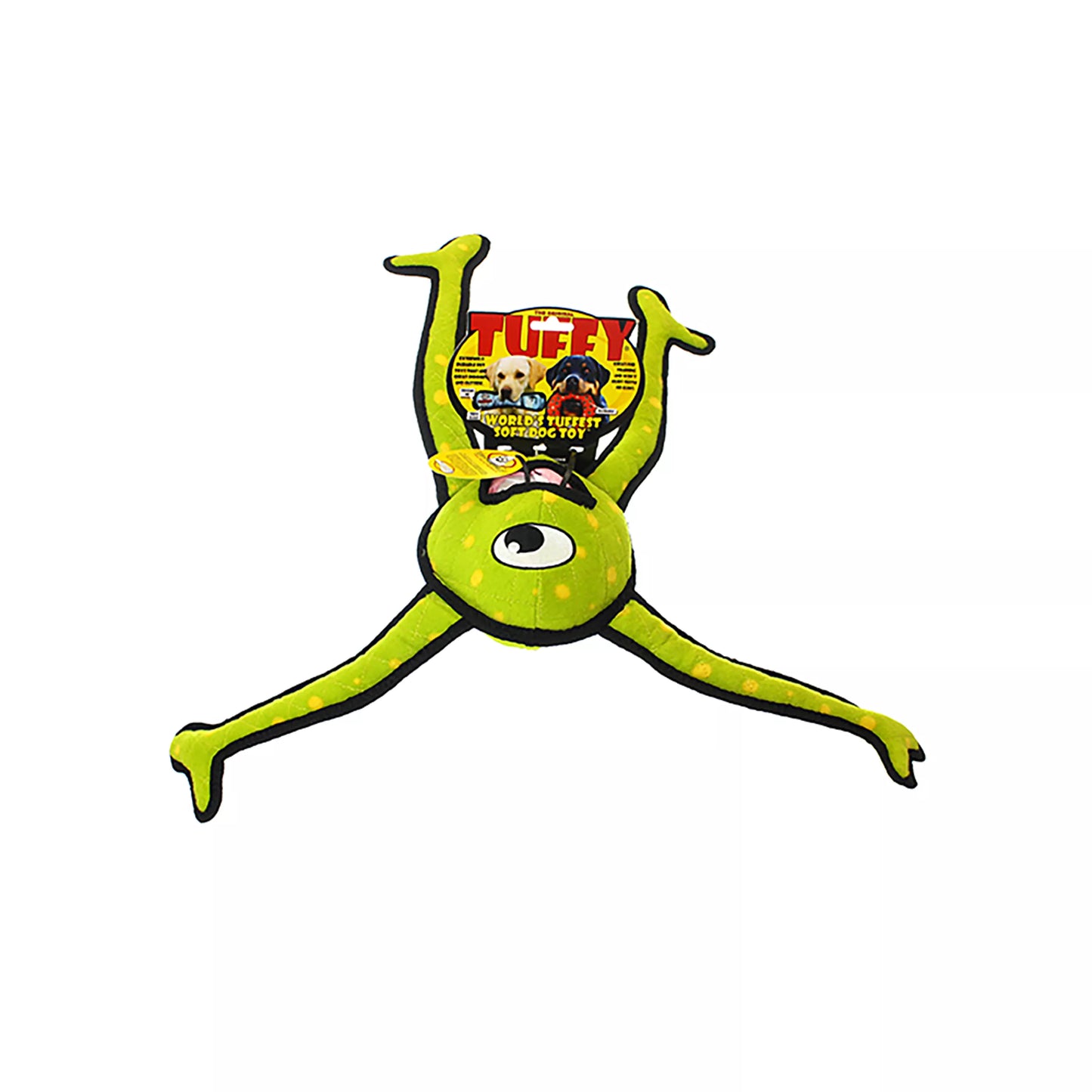 TUFFY® Alien Themed Dog Toy- Green Legs