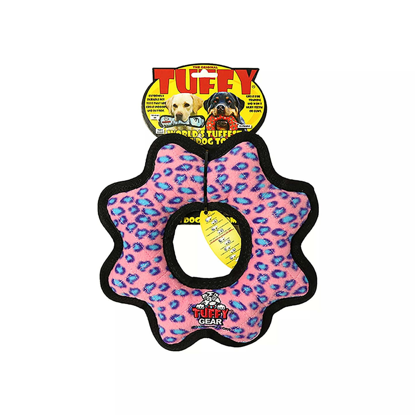 TUFFY® Ultimate Gear Ring Pink Leopard Dog Toy
