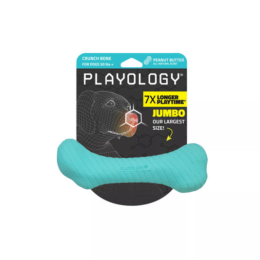 Playology Crunch Bone Peanut Butter Scent Chew Dog Toy