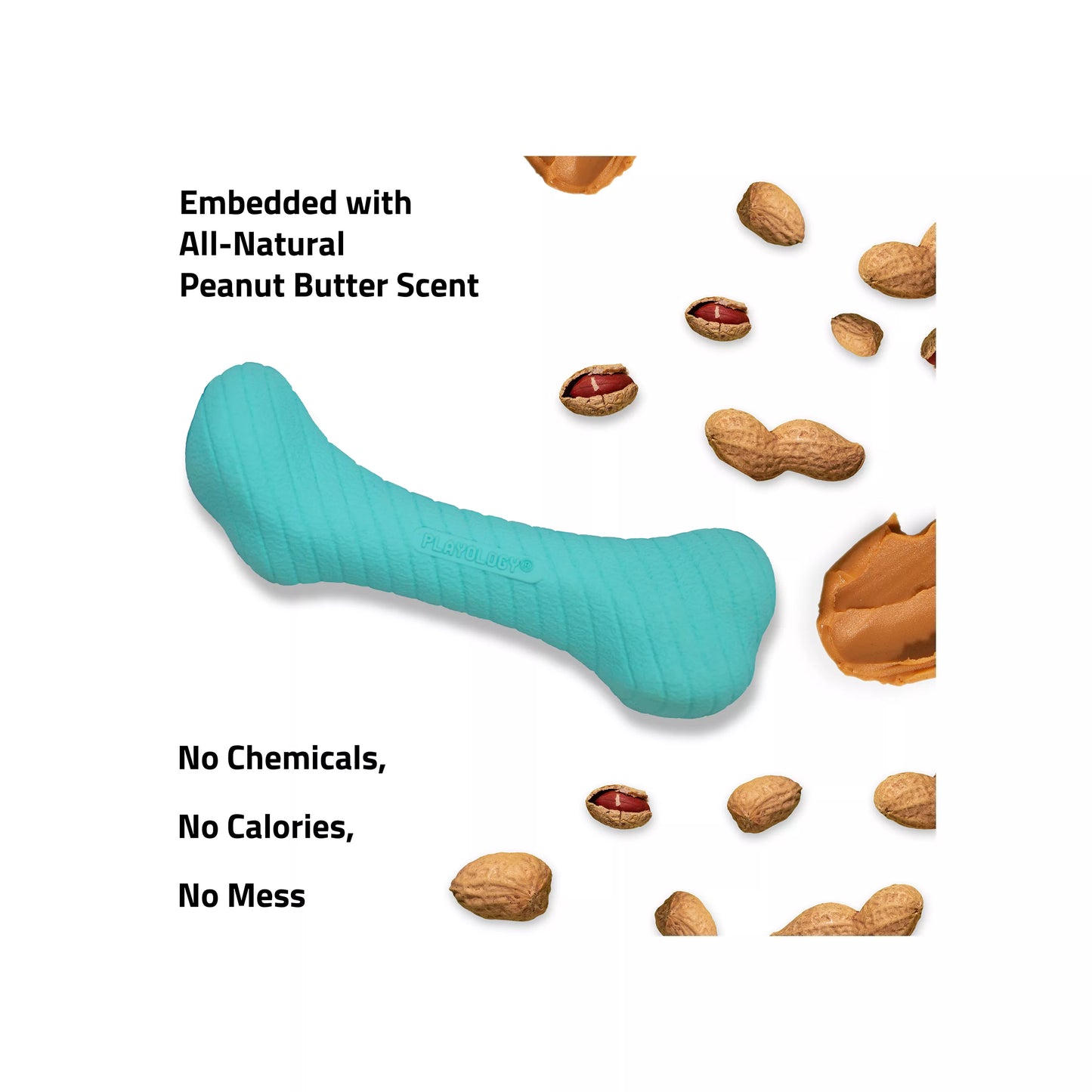 Playology Crunch Bone Peanut Butter Scent Chew Dog Toy