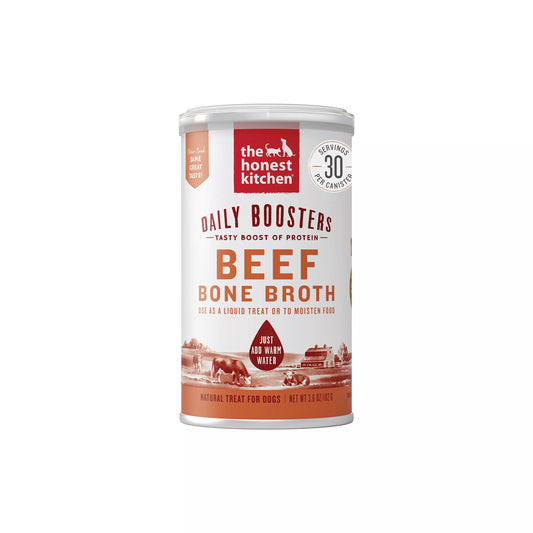 The Honest Kitchen Daily Boosters Dehydrated Bone Broth All Life Stages Dog Food Topper - Beef