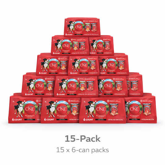 15x6 Can Packs Purina ONE Classic Ground Entree Variety Pack Wet Dog Food 13 oz 6 ct